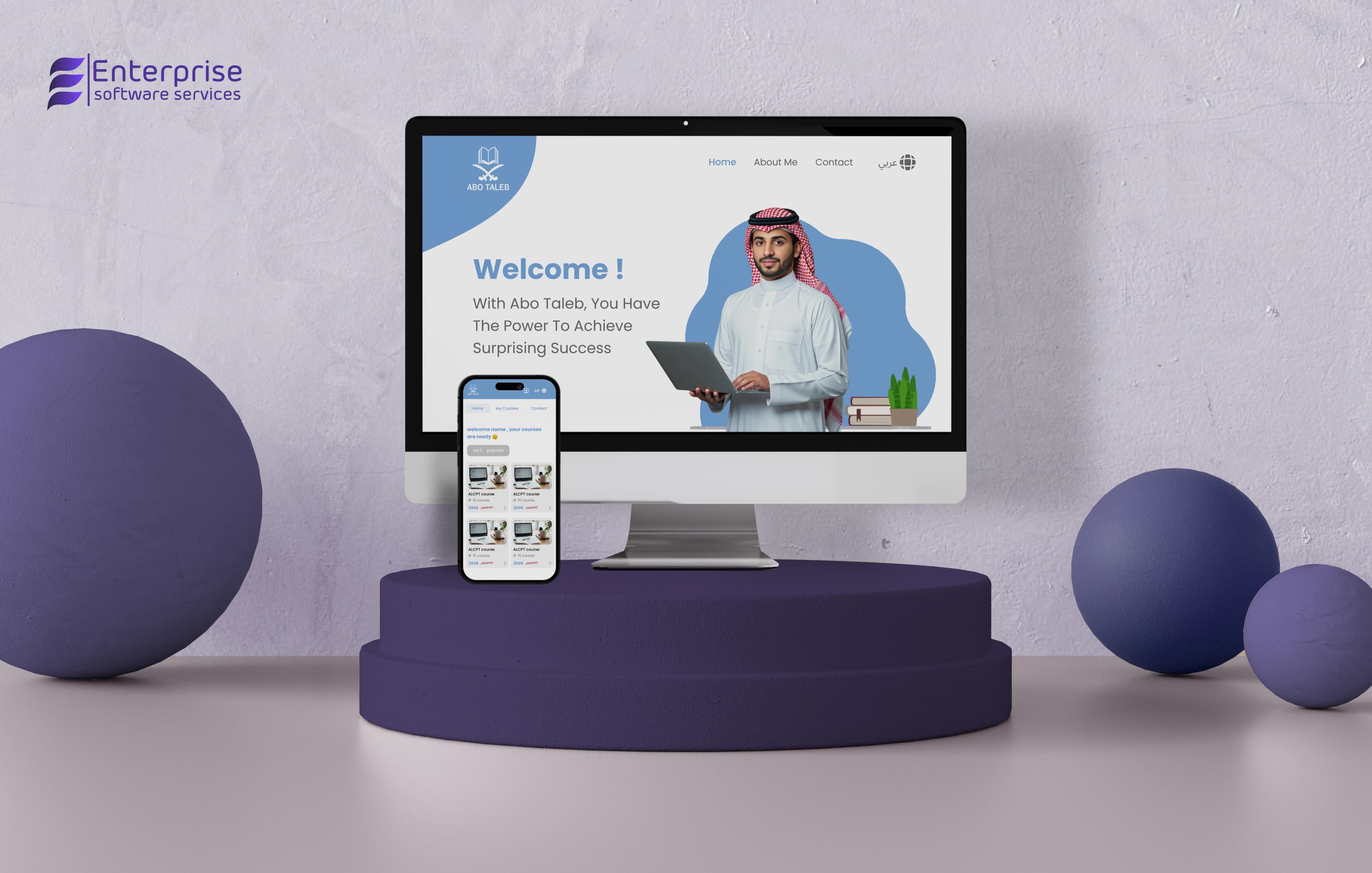 Educational website and dashboard for managing courses and quizzes